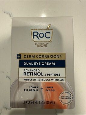 ROC Skincare Derm Correxion Dual Eye Cream - Advanced Retinol & Peptides New